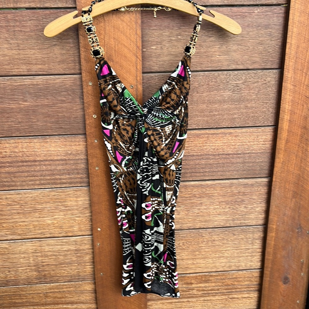 Sky halter top with jeweled straps